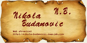 Nikola Budanović vizit kartica